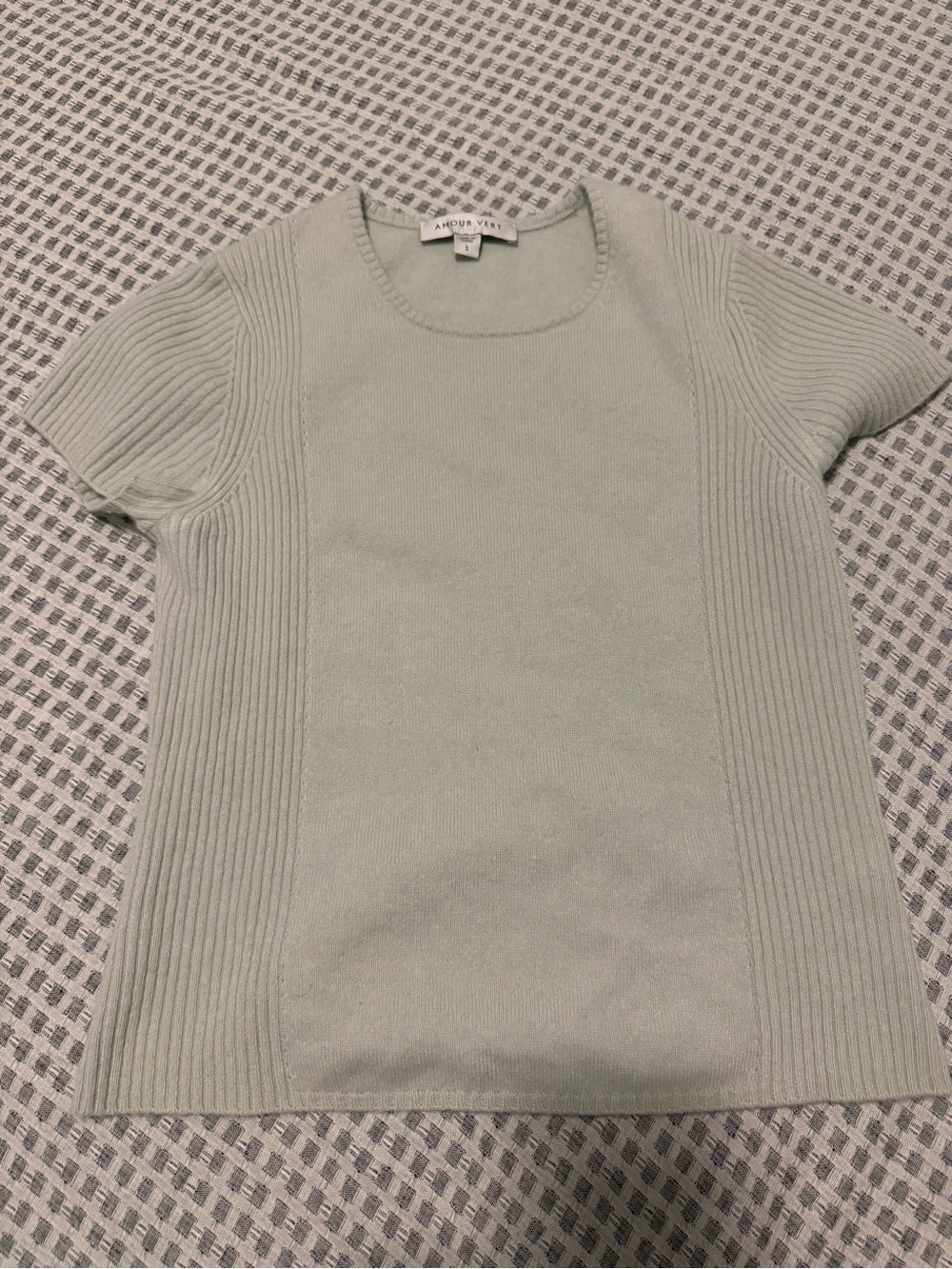 Amour Vert Mint Green Short-Sleeve Bryce Recycled Cashmere Tee